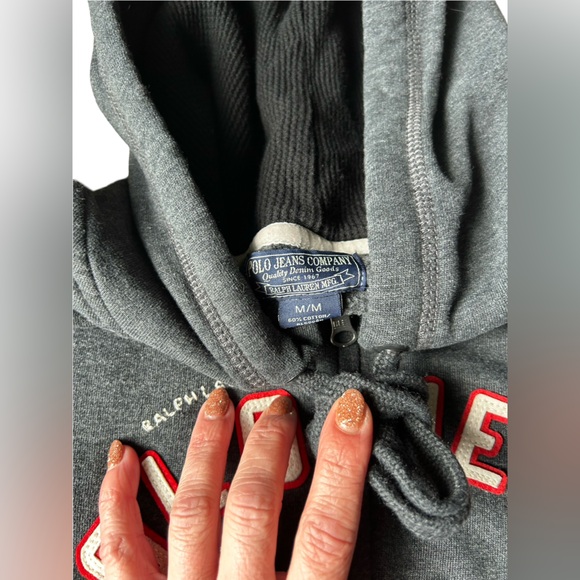 POLO WIDE LEG Y2K HOODIE AND SWEAT PANT SET RALPH LAUREN ZIP UP HOODIE AND PANTS - Picture 2 of 5